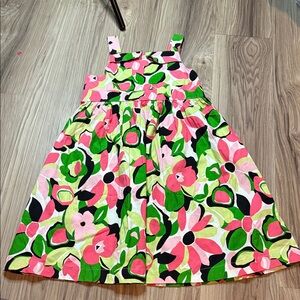 Y2K Girls Floral Sundress in Pink & Green 100% Cotton